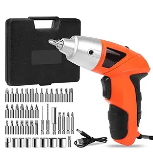 Bellox Electric Handy Drill Screwdriver with Bits Holder, LED Light-Set of 45 in 1 Wireless Screwdriver Drill Machine with Reversible Function for Home & DIY Use, Cordless Rechargeable Electric Screwdriver Set Tools Kit