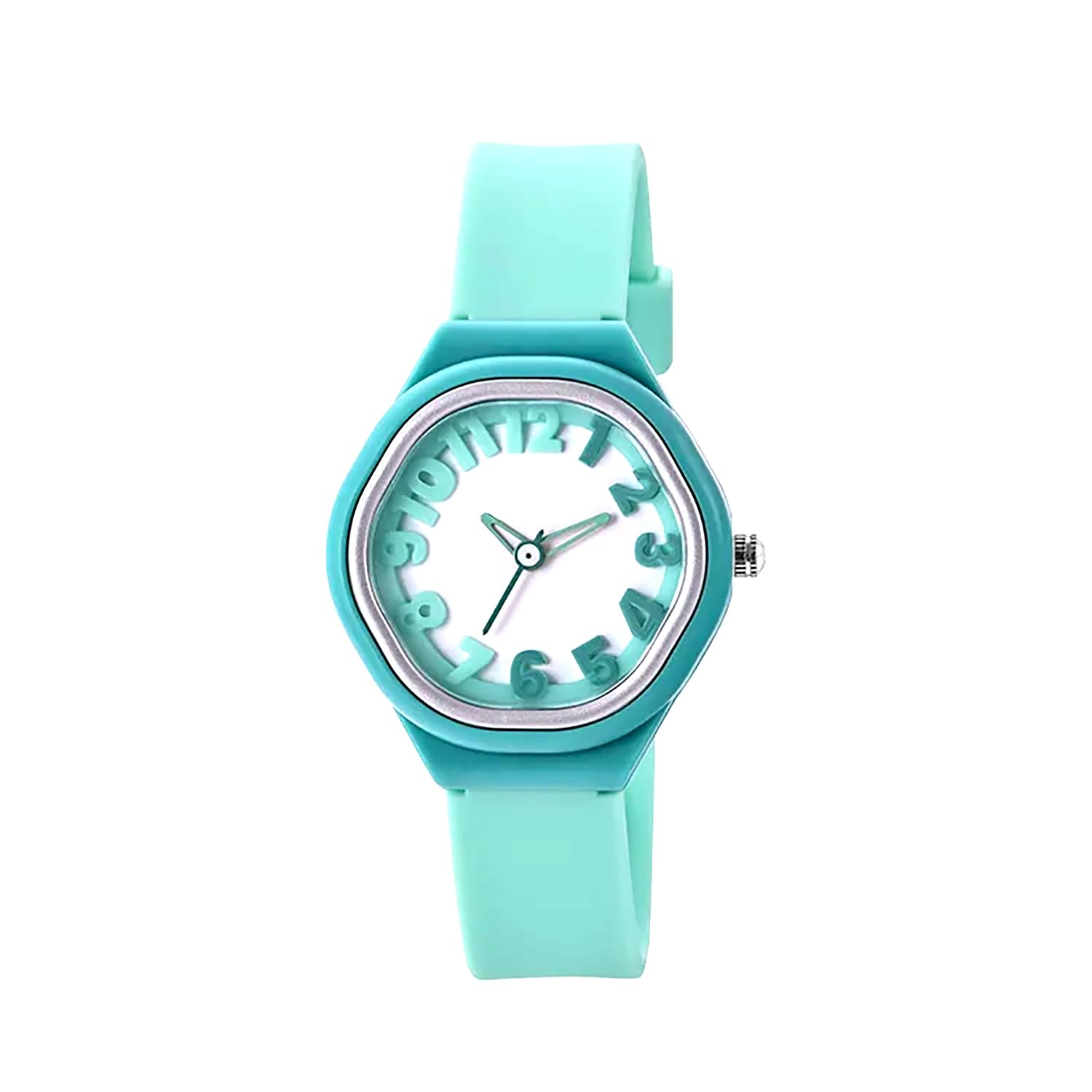 Time Up Rubber Analog Dial Quartz Assymetric Design Kids Wristwatches For Boys & Girls (Age:4-13 Years)-Aqtt35-X (Green) (B0CP9PJ3PV) Amazon Price History, Amazon Price Tracker