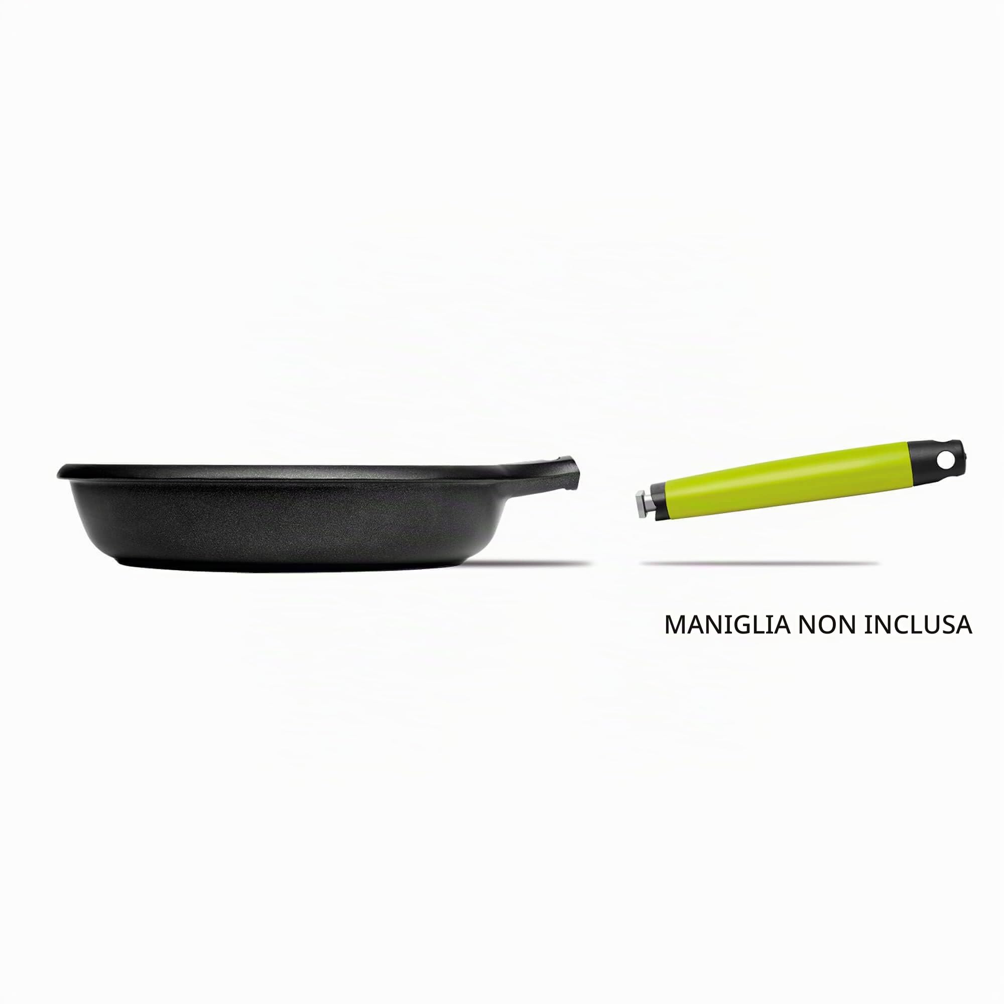 Fundix Castey - Padella Antiaderente in Alluminio pressofuso per Cottura a induzione, ø 28 cm, con Manico Rosso Removibile