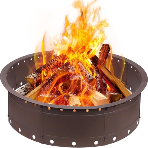 Zzuvjoy 36 Inch Fire Pit Ring, Large Outdoor Campfire Pit