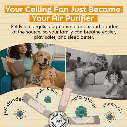 Barnakl Pet Fresh Ceiling Fan Filters for Blades, Pet Odor & Dander, 5 Pack - Image 2