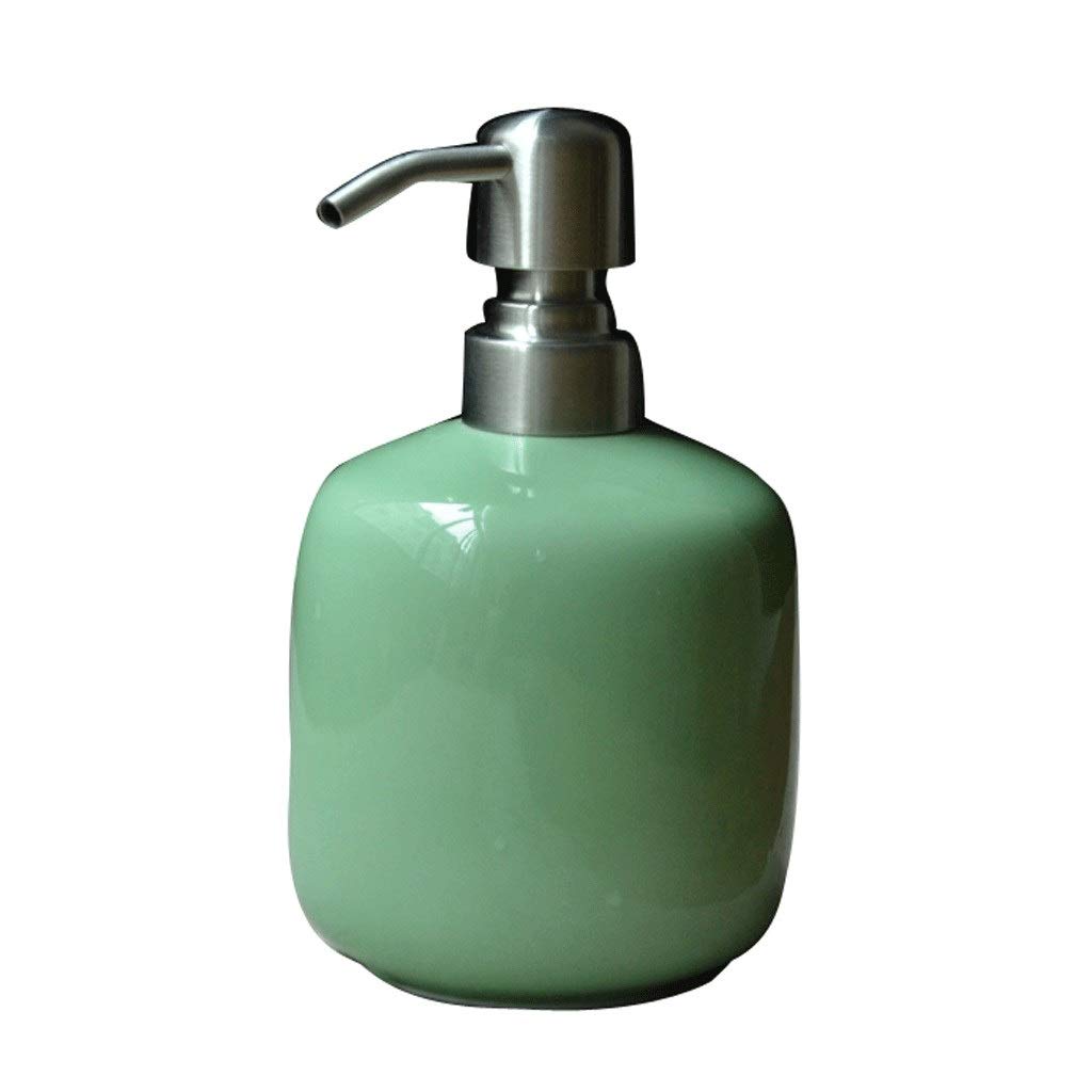 Countertop Soaps 8.7-oz Celadon Soap Liquid,Semi-Refillable Lotion Ceramic Foam Pressing Bottle