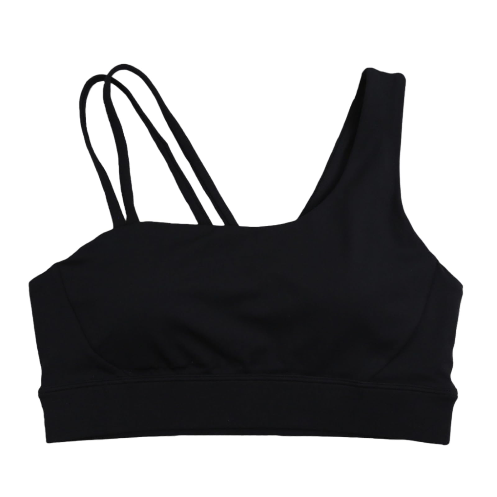 Sujetador Yoga Gimnasio Ejercicio Mujeres Asimétrico Correa De Hombro Extraíble Alfombra Pecho Deportivo-Pink -l