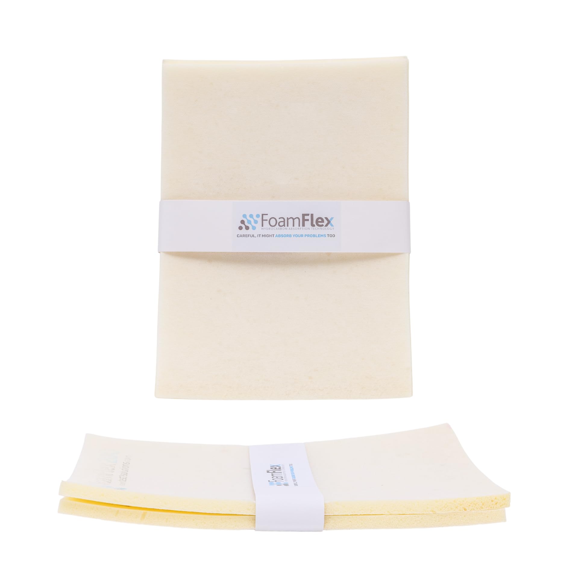 Kit da 2 Spugne Oleoassorbenti e Idrorepellenti, 33 x 24 cm H 1 cm, Riutilizzabili, per Pulizia di Oli e Liquidi