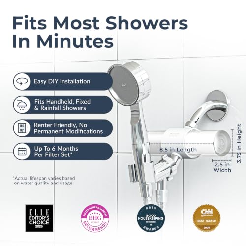 Image of Weddell Duo Shower Filter - NSF Certified Shower Filter for Chlorine Reduction, Lead-Free, Easy Installation, Award-Winning Filter for Healthier Hair & Skin (Pink)
