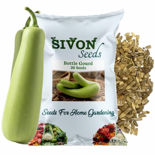 Image of SIVON Bottle Gourd (Lauki) (20 Seeds) Vegetable Seeds for Home Garden, Organic & Hybrid, Perfect for Home Gardening, Planting For Pots and Patio