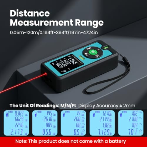 Image of SERPLEX Laser Distance Meter 120m Backlit Display Dual Level