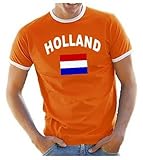 Coole-Fun-T-Shirts Herren T-Shirt Holland Ringer, orange, M, 10839_Holland_HERI_GR.M