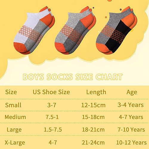Comfoex Boys Socks 6 Pairs Ankle Athletic Sock Half Cushioned Low Cut Socks For Little Big Kids2
