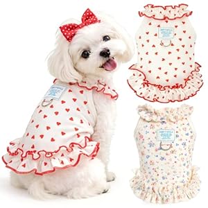 2 Pack Dog Cat Dresses for Small Do...