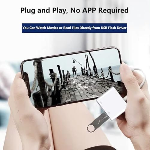 Apple Lightning to USB Camera Adapter with Charging Port, USB 3.0 OTG Cable for iPhone/iPad to Connect Card Reader, USB Flash Drive, U Disk, Keyboard, Mouse, Hubs, MIDI, Plug & Play - Thumbnail 2