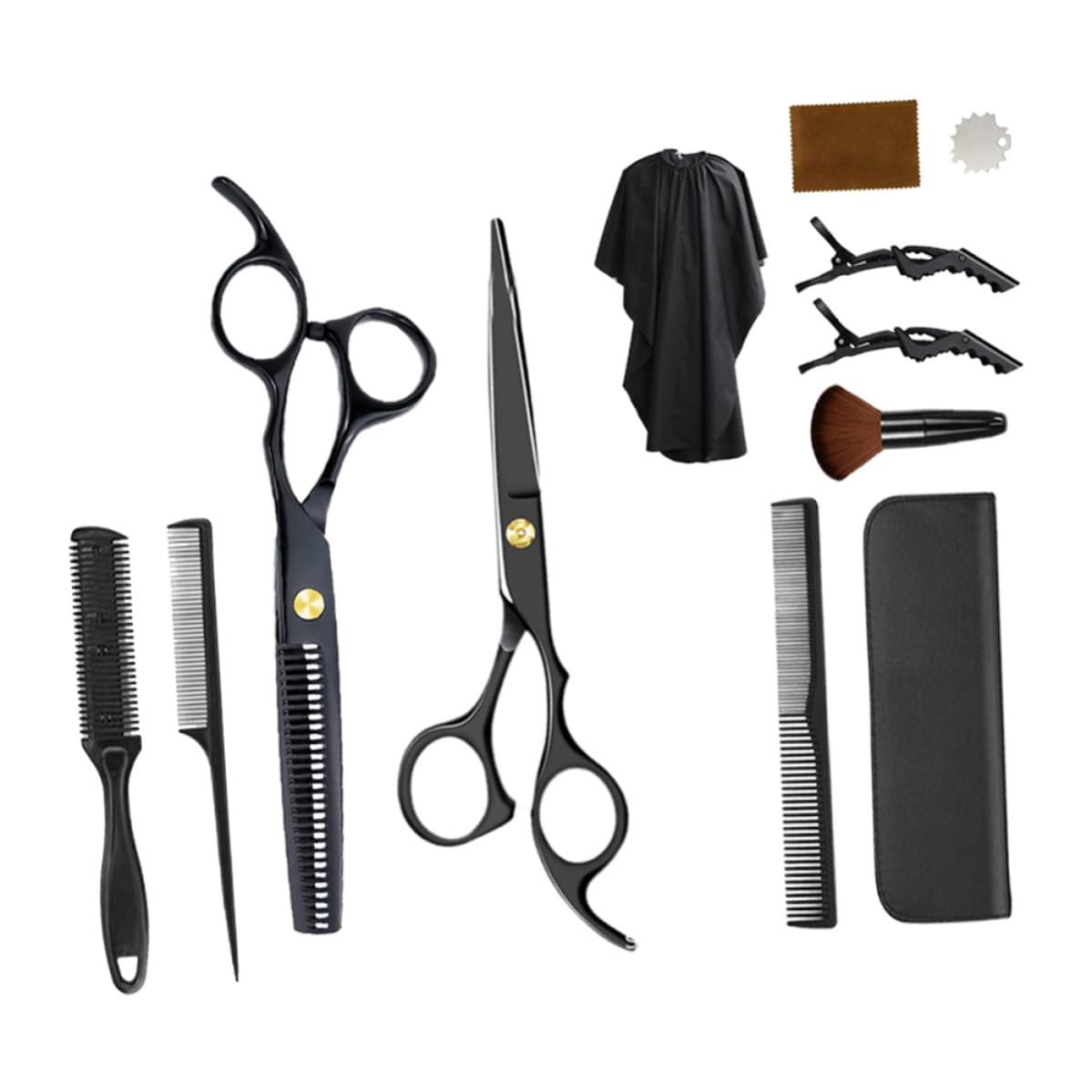 Yardwe Juego de Tijeras de Peluquería Profesional, Planas y Dentadas