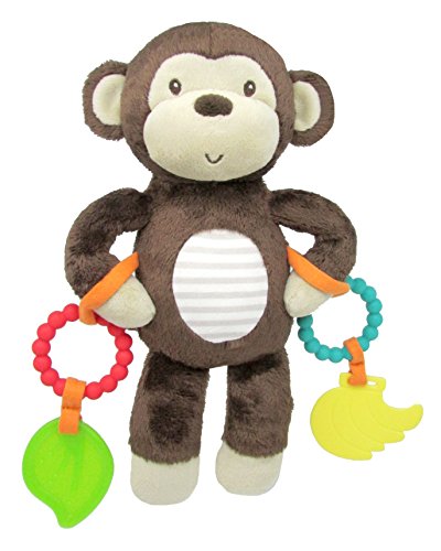 Image of Carter's Plush Monkey Stuffed Animal with Teether Rings, 11"