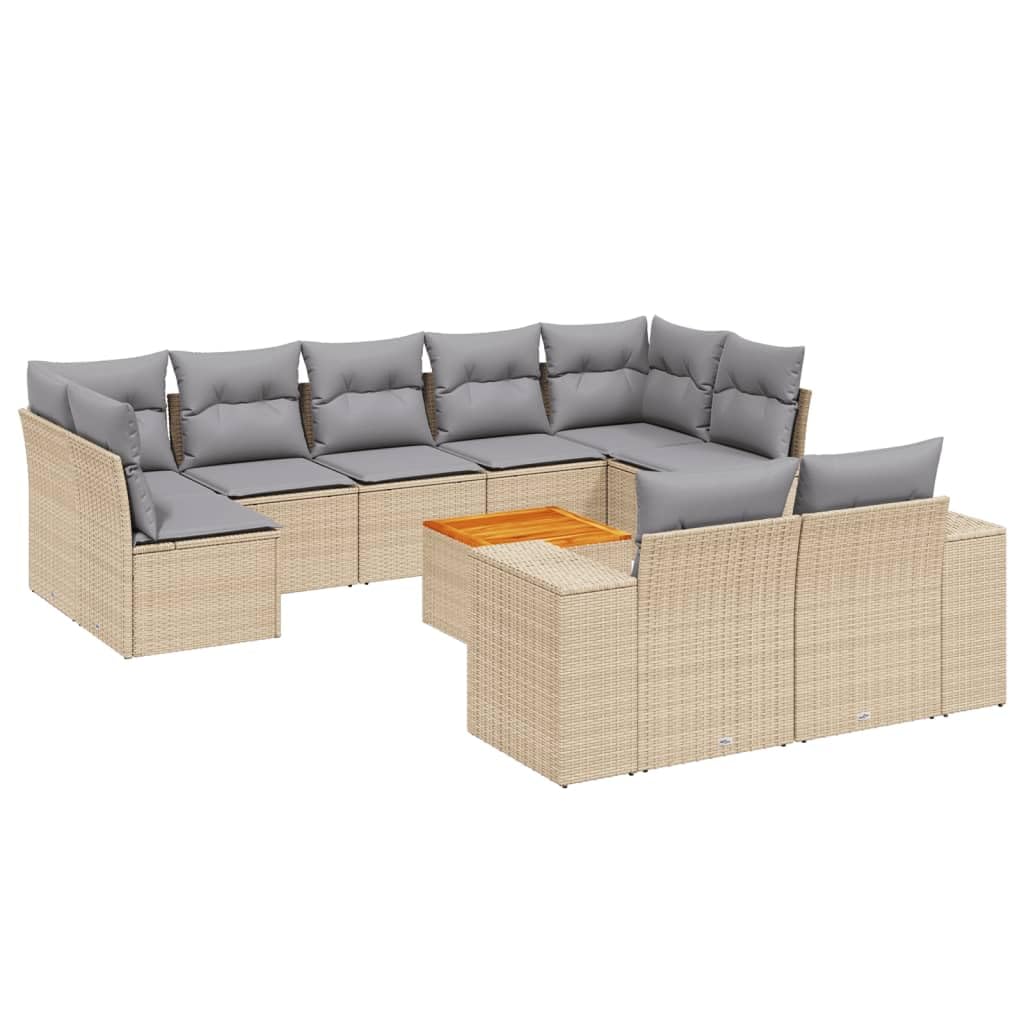 Destockage mobilier de Jardin,Salon,Salon Jardin Enfant,Salon de Jardin avec Coussins 10 pcs Beige résine tresséeConvient pour Les Jardins, Les Salons et Les patios