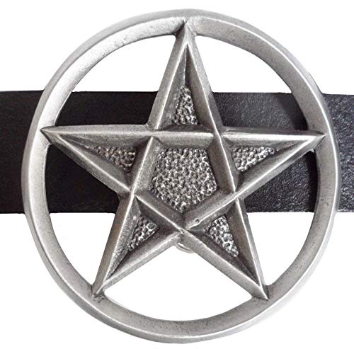 1000 Badges Pentagram Belt Buckle - Hand Made in Pewter