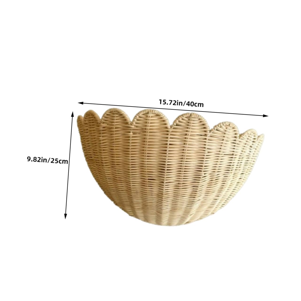 Panier Mural Rotin Tissé Main Panier de Rangement Suspendu pour Cuisine et Salle de Bain Décor Mural Naturel et Style Ferme Adaptable