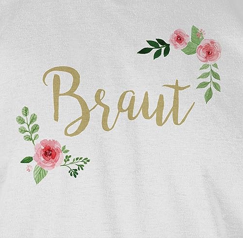JGA Junggesellenabschied Frauen – Braut Blumen – L – Weiß – Braut Tshirt – L191 – Tailliertes Tshirt für Damen und Frauen T-Shirt - 2