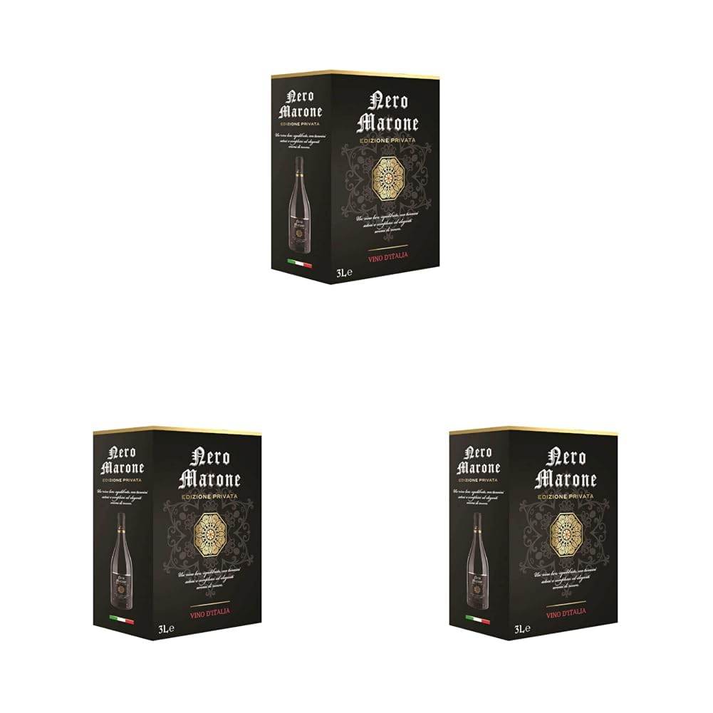 Nero Marone - Rotwein Edizione Privata - Herkunft : Italien - BIB Bag in Box (1 x 3 l) (Packung mit 3)