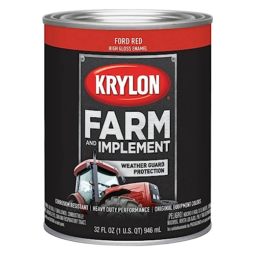 Image of Krylon 2029 Farm & Implement Brush, High Gloss, Ford Red, 1 Quart Architectural Paints