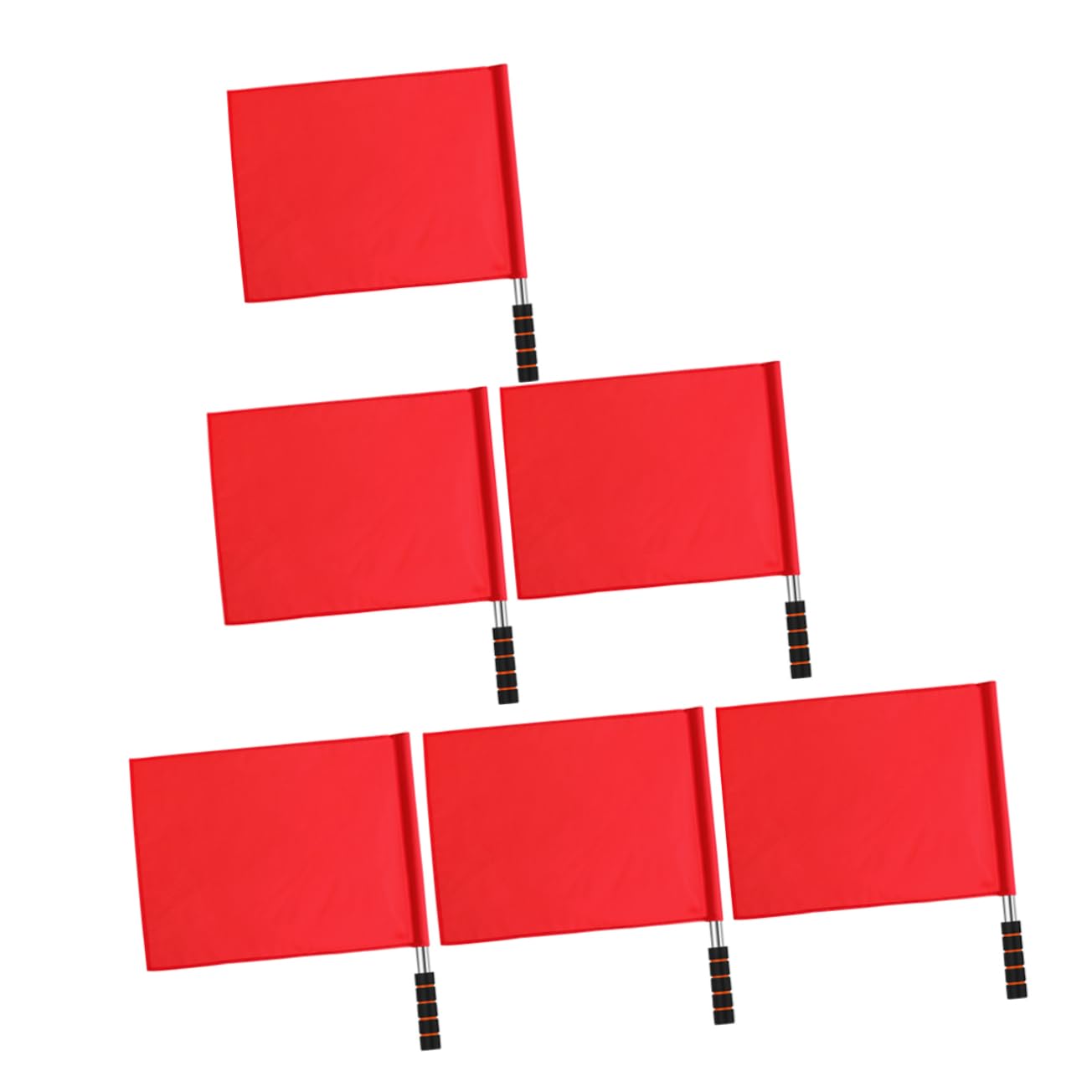 Sosoport 5 Juegos Del Abanderado De La Señal Asta De Árbitro Flag De Señal Flag De Mano De Conducción Fan Animando Acero Inoxidable Rojo 6 Piezas * 5