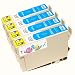 Produktbild *TITOPATEN* 4X Epson Stylus Office BX 635 FWD Plus kompatible XL Druckerpatrone ersetzt Typ T1291-1294 - Cyan - Patrone MIT CHIP !!!