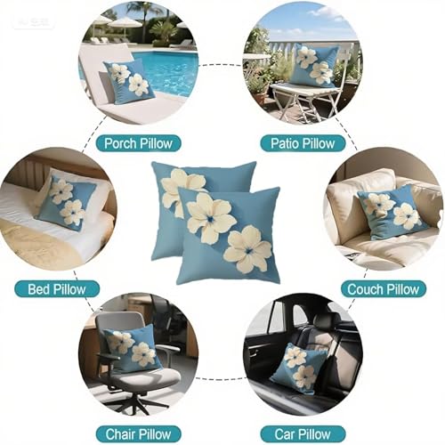 Housse coussin 60x60 vintage bleu en velours chic avec zip invisible