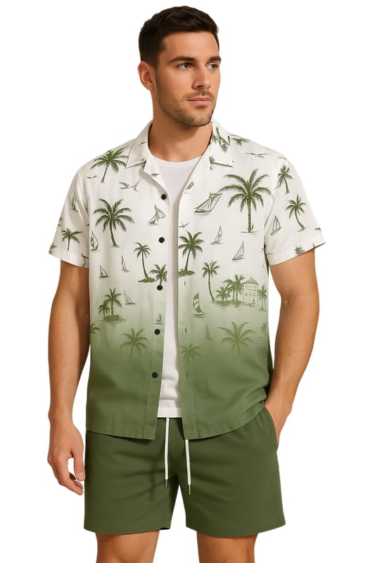 MAHEK FASHION Men’s Printed Co-Ord Set | Plus Size Casual Shirt & Shorts Set | Nightwear Pajama Suit, Loungewear, Beachwear & Vacation Outfit Design No Shirt-Short Set5-Parent-picture-18