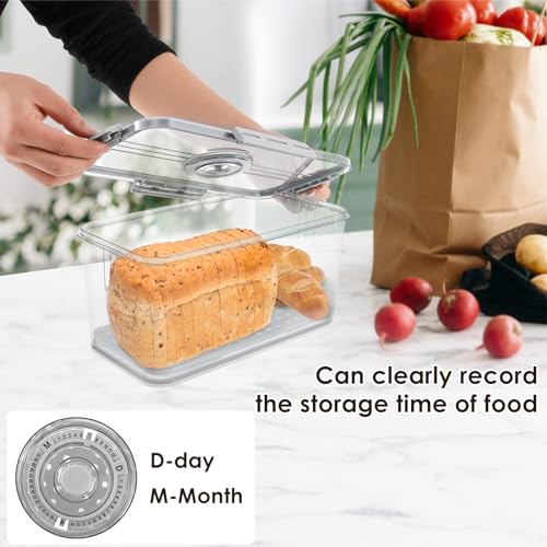 Alongen Bread Bin Airtight Bread Bins for Kitchen Counter, Time Recording Bread Box with Lid, Plastic Bread Keeper with Air Valve Bread Loaf Keeper for Bun Bagel Sandwich - Cosy Home Interiors Alongen Bread Bin Airtight Bread Bins for Kitchen Counter, Time Recording Bread Box with Lid, Plastic Bread Keeper with Air Valve Bread Loaf Keeper for Bun Bagel Sandwich - Image 5