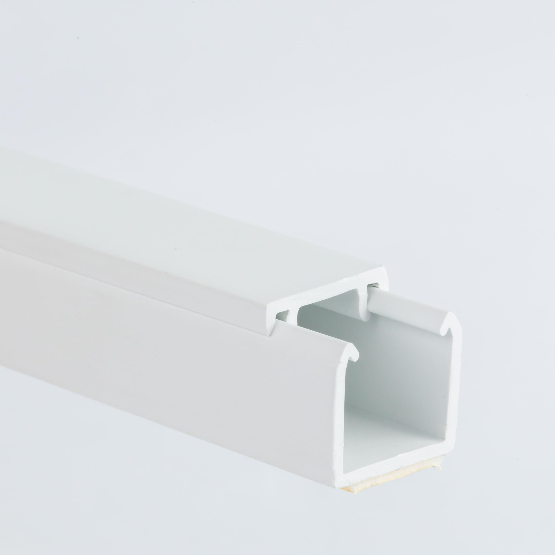 2.44M (8.01ft) White Electrical Cable Hider Trunking Self Adhesive PVC Wire Conduit Plastic Cover - Mini Trunk Cable Management to Hide Single Cables TMW Profiles (25 mm x 24 mm)