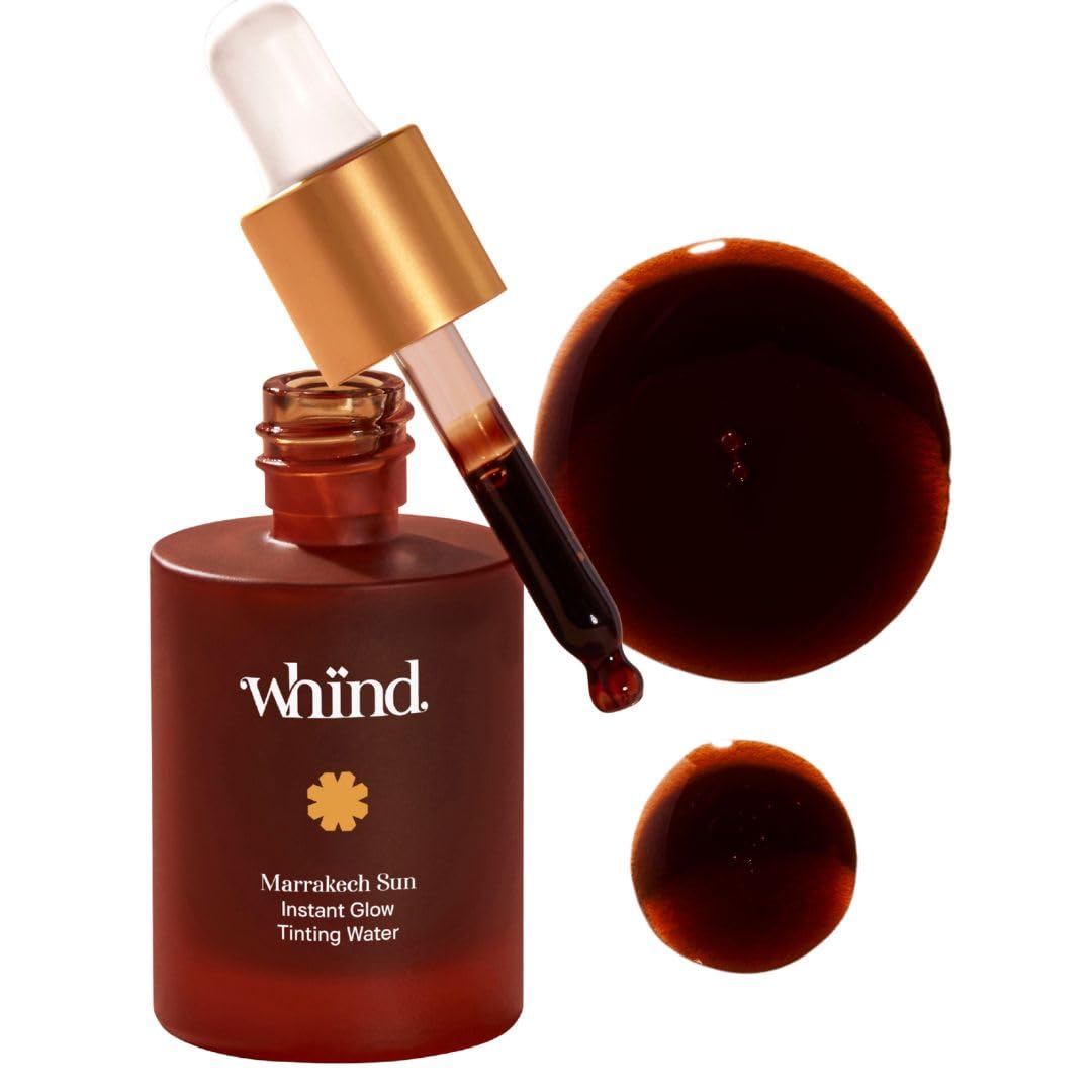 WHIND Marrakech Sun Instant Glow Tinting Water- Self Tanner Face Drops –Bronzing for Face –Lightweight Tanner/Natural Tan- Streak-Free Glow – Tan