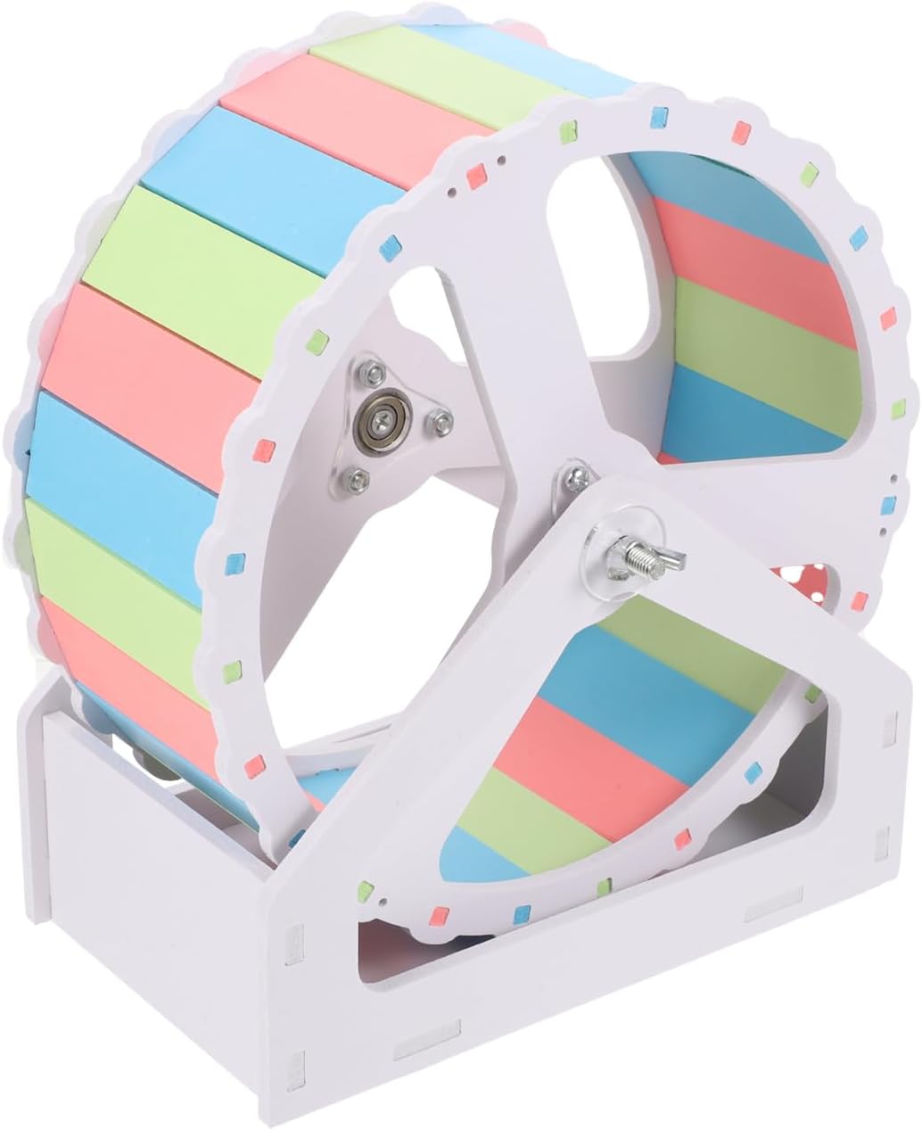 Hamster Wheel with Stable Base, Quiet Running Wheel for Chinchillas, Guinea Pigs, and Small Pets, Easy Assembly PVC Exercise Toy