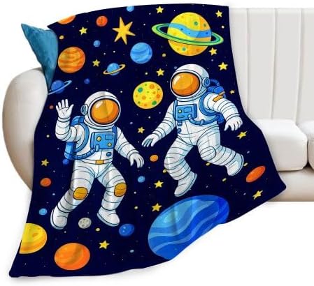 Astronaut Blanket Space Throw Blanket Soft Warm Cozy Fleece Fuzzy Plush Spaceman Flannel Blankets Gifts for Boys Girls Women Kids Adults 40"X50"