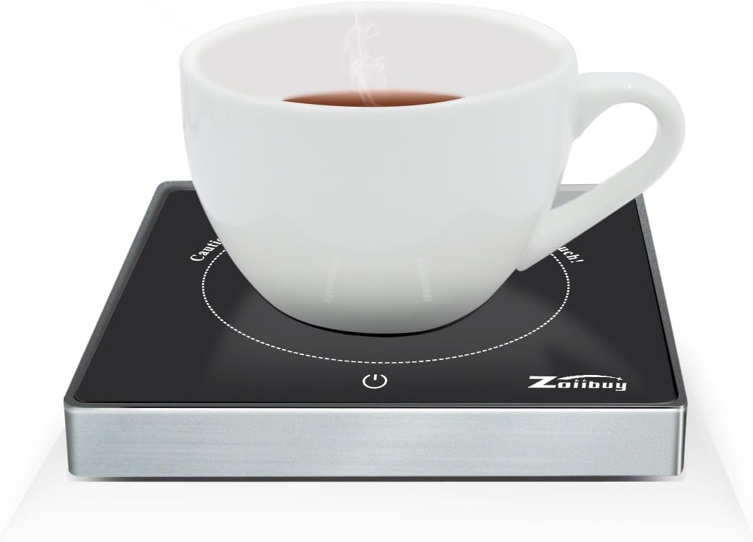 Coffee Tea Mug Warmer Cup Warmer Hot Drinks Beverage Warmer (Up to 131โ) for Home Office (1.4M Wire) (Black.)
