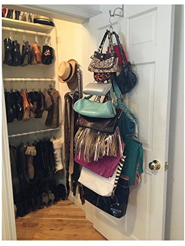 image for Boottique 2-Pk Over Door Hanging Purse Storage - Durable, Holds 50 POU