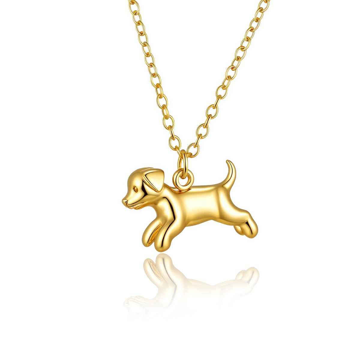 MANZHEN 18K Gold Necklace Dainty Necklace for women with 3D Carving Statement Necklace Necklace Guardian Angel Cute Cat Dogs Chickens Pendant Necklace