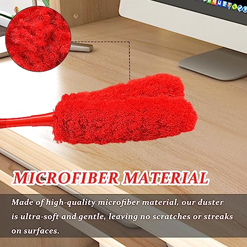 Image of 16 inch Microfiber Feather Duster, Big Microfiber Duster Make Home Cleaning More Efficient and Easy, Cleaning Tool for Office, Fan, Car, Computer,Furniture, Sofa, Railing (Red)