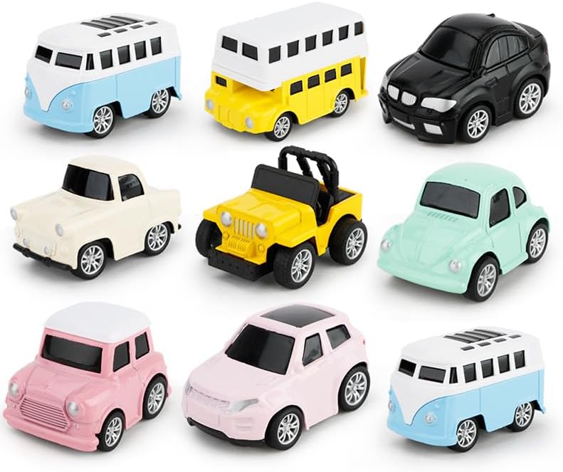 Simmpu 8pcs Mini Race Cars Figure Set Racing Car Toys,Truck Car Model Cake Topper Cake Decoration Cars For Kids,Mini Play Vehicle Children Birthday Party Gift for Boys Girls