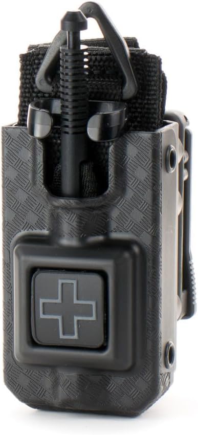 Rigid Tourniquet Case & SOFTT Tourniquet Combination - Tek Attachment Fits Up to a 2.25 in. Belt (Black Basket Weave)