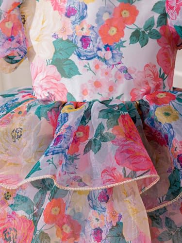 Image of TAGAS Girls' Princess Dress | Girl Floral Print Dress |Dresses birthdaydress for Babygirls |