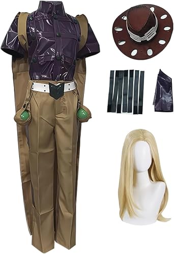 YLQANONG Gyro Zeppeli Cosplay Costume Anime Jotaro Brando Adventure Cosplay Halloween Christmas Party Uniforms