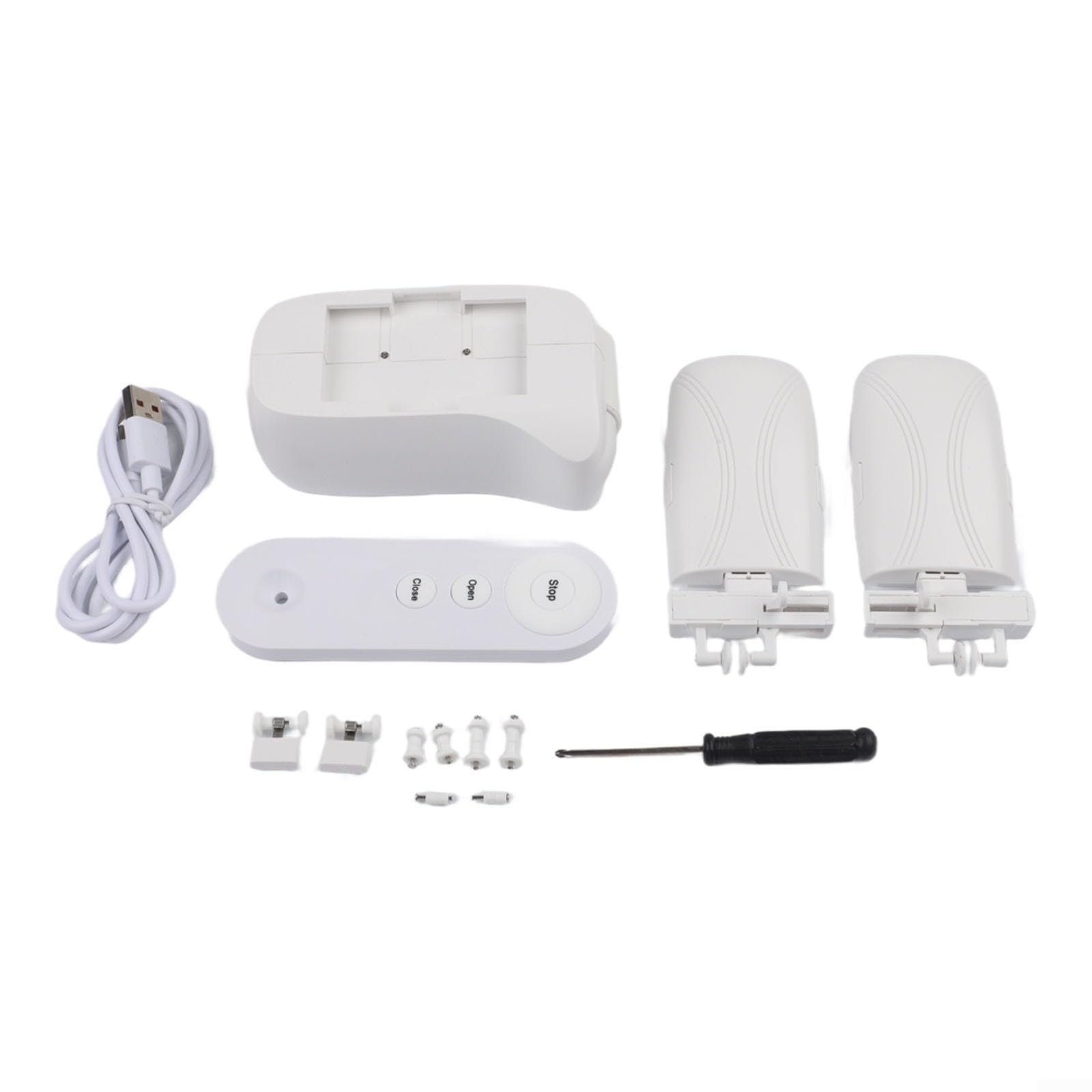 Motore di automazione per tende telecomandato wireless integrato, 4000 mAh, driver per tende automatico compatibile con pali romani tipo U e I binari per finestre per uso interno (1 pezzo TU)