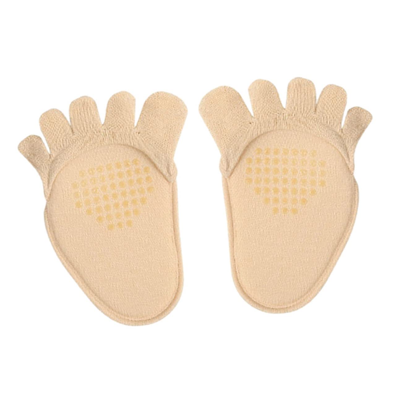 WOFASHPURET 1pair Invisible Half Palm Socks for Women Non-skid Forefoot Socks Breathable Five Finger Design Comfortable Support for All Shoe Types -wear and Dirt Resistant