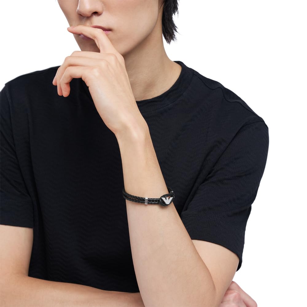 Emporio Armani Bracciale Uomo in acciaio inossidabile o pelle con chiusura toggle