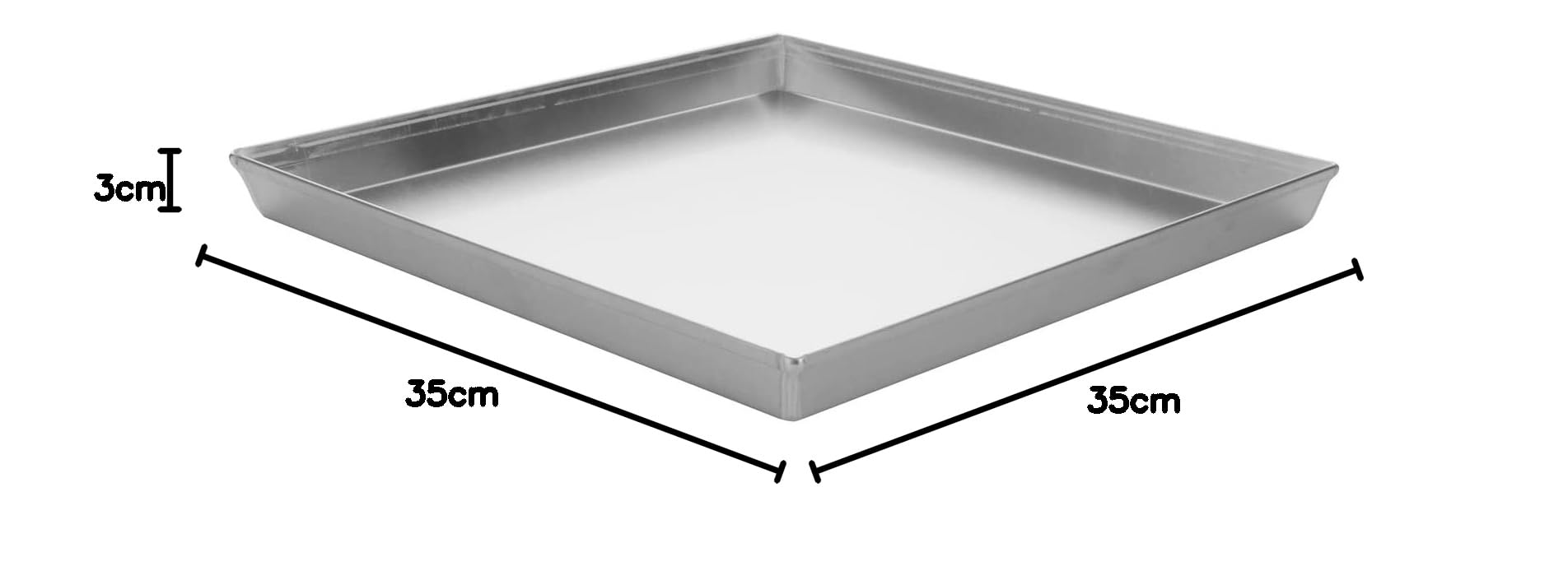 Fatto in Casa da Benedetta Teglia Furba quadrata (35 x 35 x 3cm) in Alluminio, Nickel Free – Produzione artigianale, Colore Grigio – In Forno fino a 230 °C
