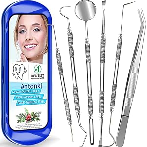 Dental Tools To Remove Plaque and Tartar, Professional Teeth Cleaning Tools, Stainless Steel Dental Hygiene Oral Care…