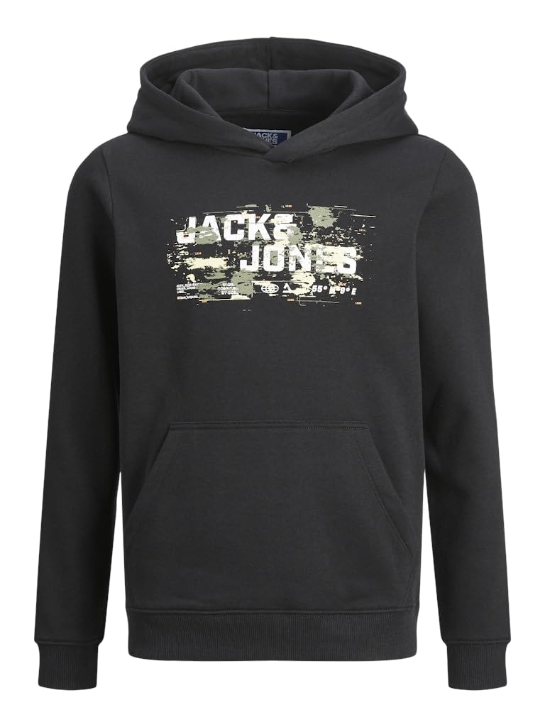 JACK&JONES JUNIOR Boy's JCOOUTDOOR Logo Sweat Hood SN JNR Sweatshirt, Navy Blazer, 164