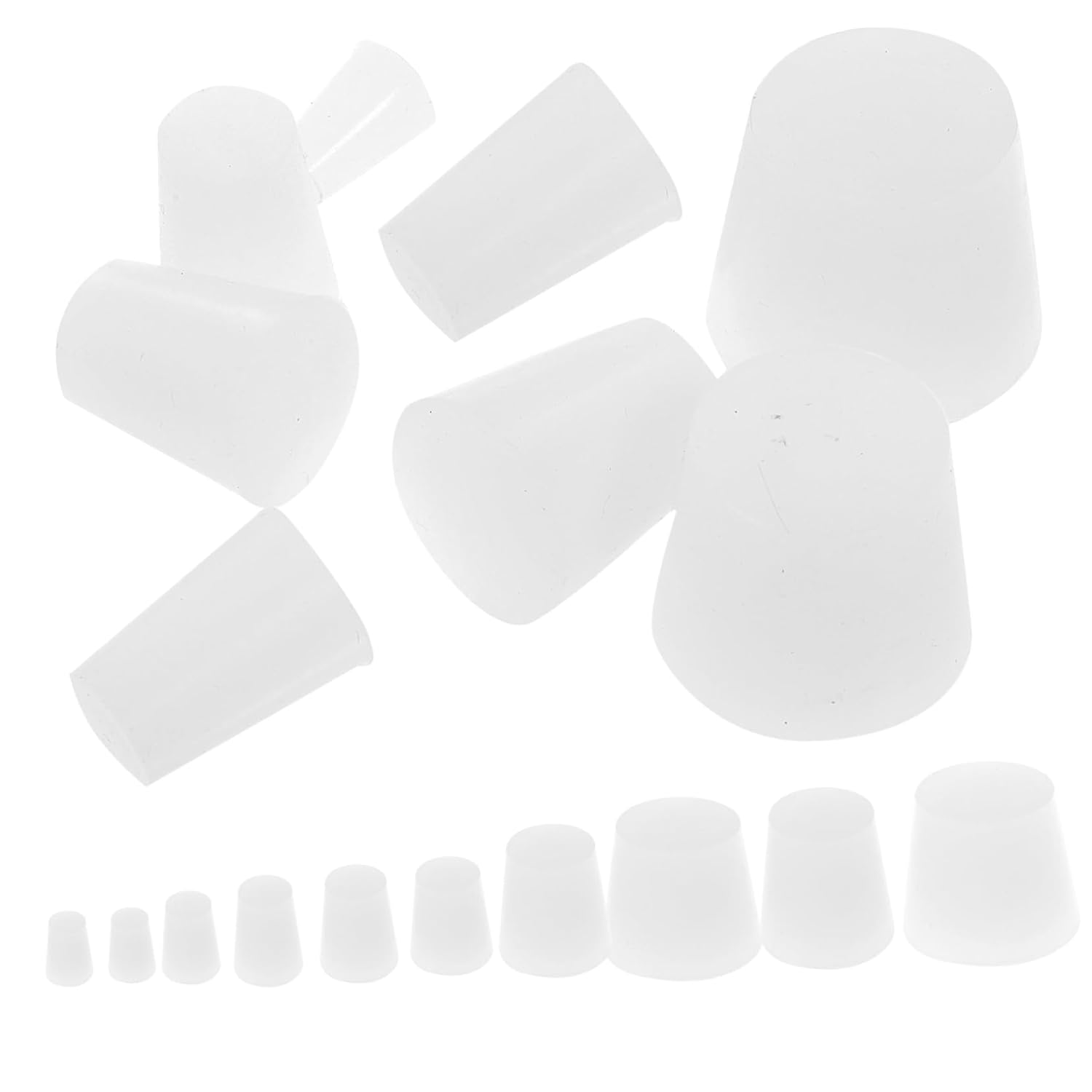 SOLUSTRE 19pcs Rubber Stoppers for Test Tubes Flask Blunt Tubes Rubber Plugs Sealing Easy Insert Pull Lab Experiment Essential