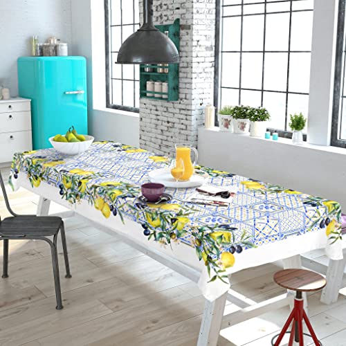 Fjogymlea Lemon Tablecloth Polyester Fabric 60X120 Rectangle Summer Tablecloths Washable Wrinkle Resistant Outdoor Sicily Table Cloth For Kitchen Dinner Party Banquet Home Decor #TOP7