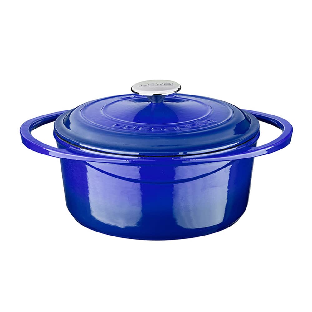 Lava Metal Heritage Range - Cast Cookware, Round, 24 cm, Blue