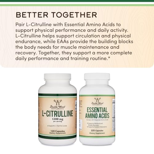 Image of L Citrulline Capsules - 99% Tested Purity - 1,200mg Per Serving for Muscle Recovery, 120 Count by Double Wood
